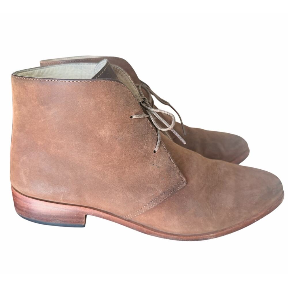Nisolo Weathered Leather Lace Up Ankle Boots Sz 8 Brown Cottage Preppy Heritage